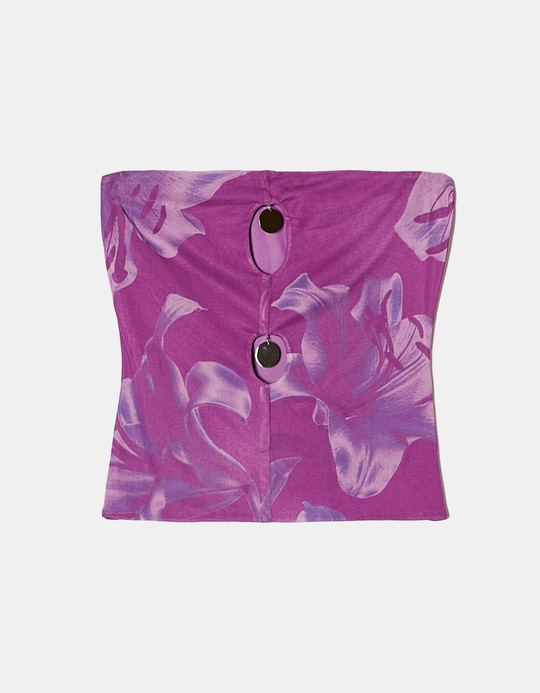 TALLY WEiJL, Lila Bandeau Top mit Print und Schnalle for Women