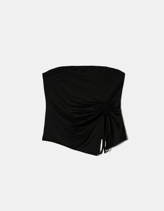 TALLY WEiJL, Black Ruched Bandeau Top for Women