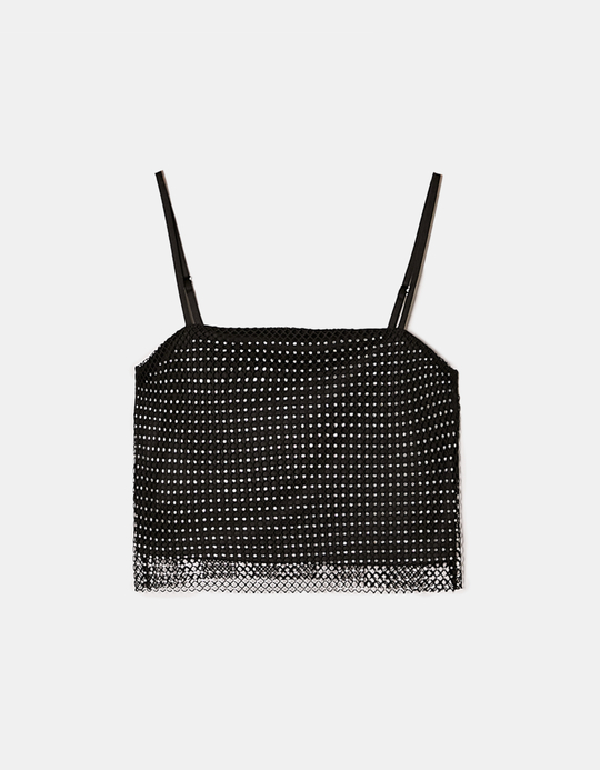 TALLY WEiJL, Top Μαύρο με Strass for Women