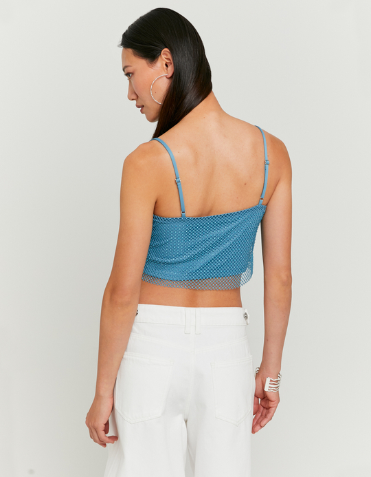 TALLY WEiJL, Top Μπλε με Strass for Women