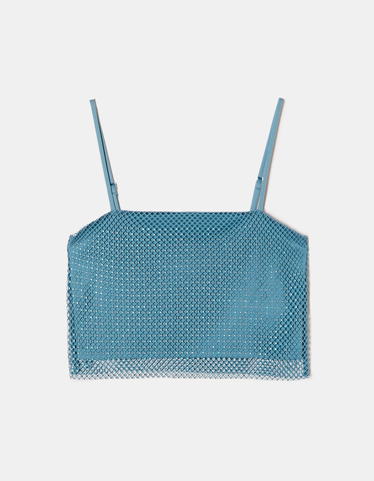 TALLY WEiJL, Top Μπλε με Strass for Women