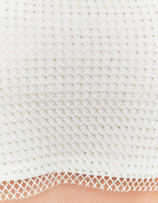 TALLY WEiJL, Weißes Netz-Top mit Strass for Women