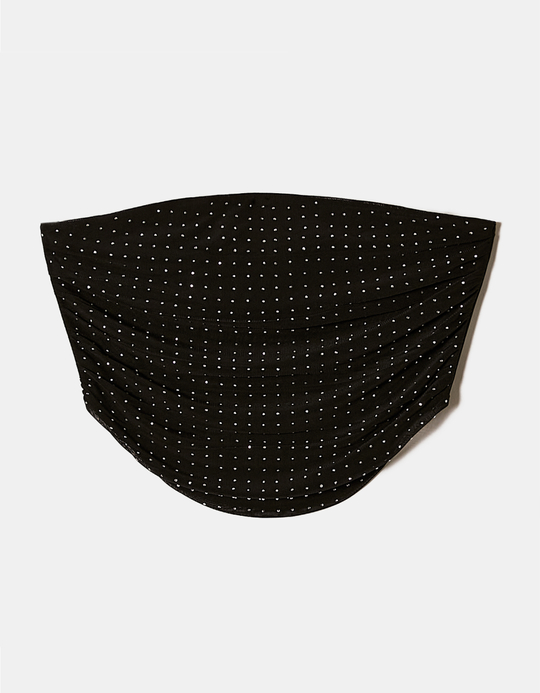 TALLY WEiJL, Schwarzes Mesh Bandeau Top mit Strass for Women