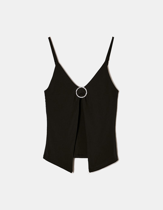 TALLY WEiJL, Black Butterfly Buckle Cami Top for Women
