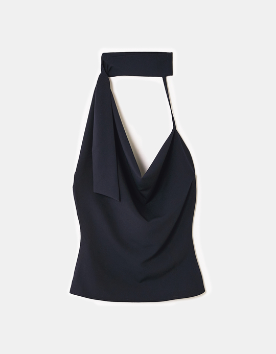 TALLY WEiJL, Blue Asymmetric Halter Top for Women