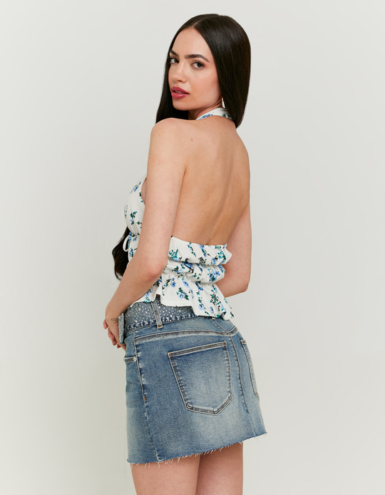 TALLY WEiJL, Top halter a Fiori con fiocchi for Women