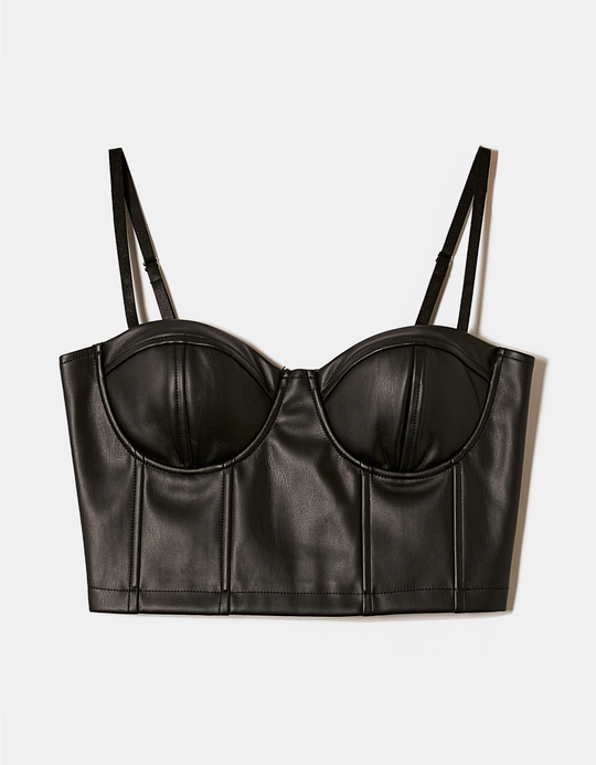 TALLY WEiJL, Korsett-Top aus Faux-Leder for Women