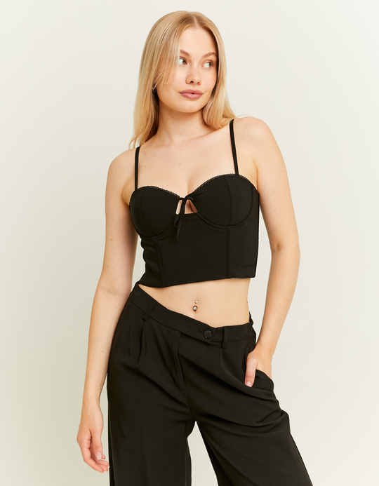 TALLY WEiJL, Top Noir Corset avec Nœud for Women