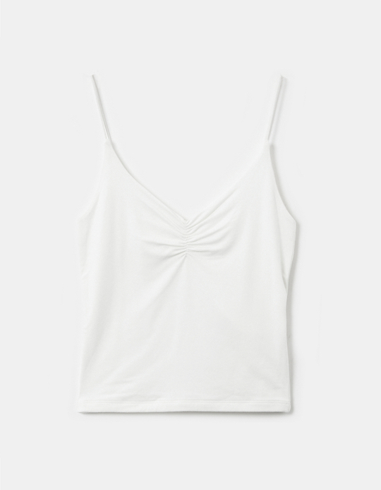 TALLY WEiJL, White Sleeveless Basic Top for Women