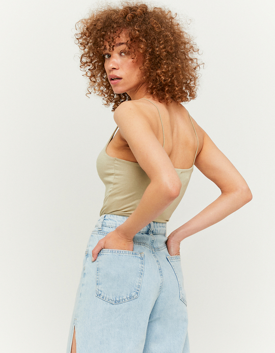 TALLY WEiJL, Grünes Basic Träger Top for Women