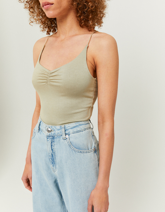 TALLY WEiJL, Grünes Basic Träger Top for Women