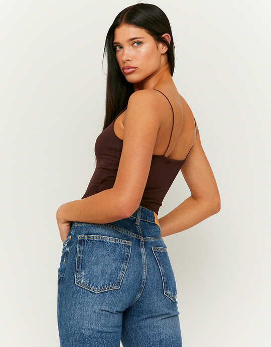 TALLY WEiJL, Braunes Basic Spaghetti  Top for Women