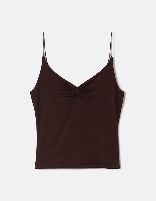 TALLY WEiJL, Braunes Basic Spaghetti  Top for Women
