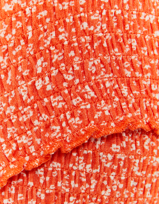 TALLY WEiJL, Orangefarbenes Geblümtes Top mit Elastischen Bändern for Women