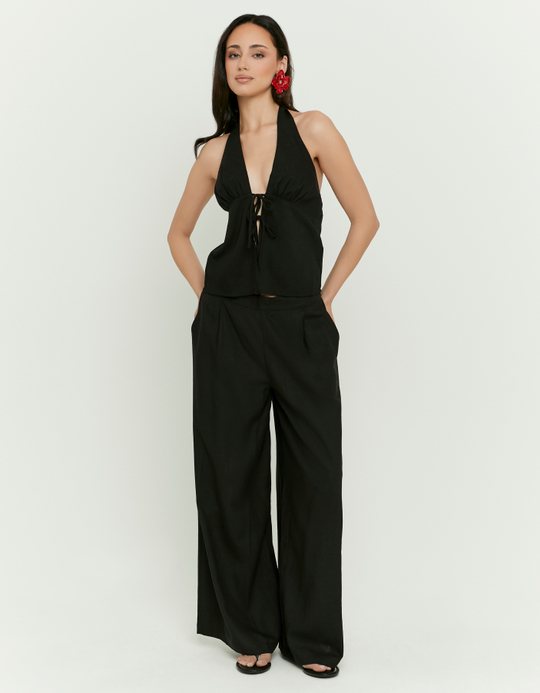 TALLY WEiJL, Black Halter Sleeveless Top for Women