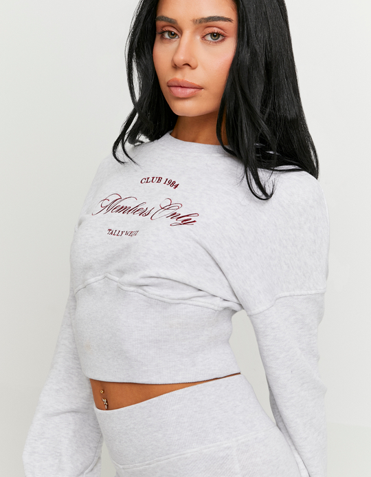 TALLY WEiJL, Grey Embroidered Sweatshirt for Women