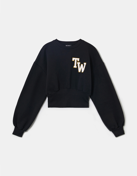 TALLY WEiJL, Sweatshirt Court Imprimé Noir for Women