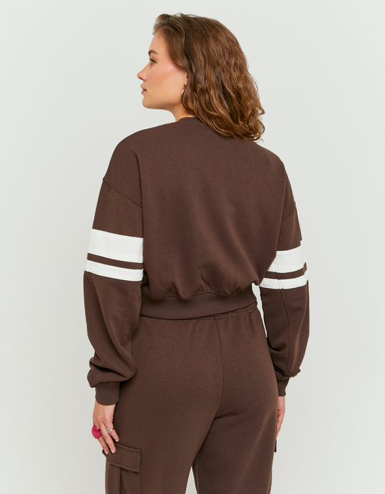 TALLY WEiJL, Brown Cropped Printed Sweatshirt for Women