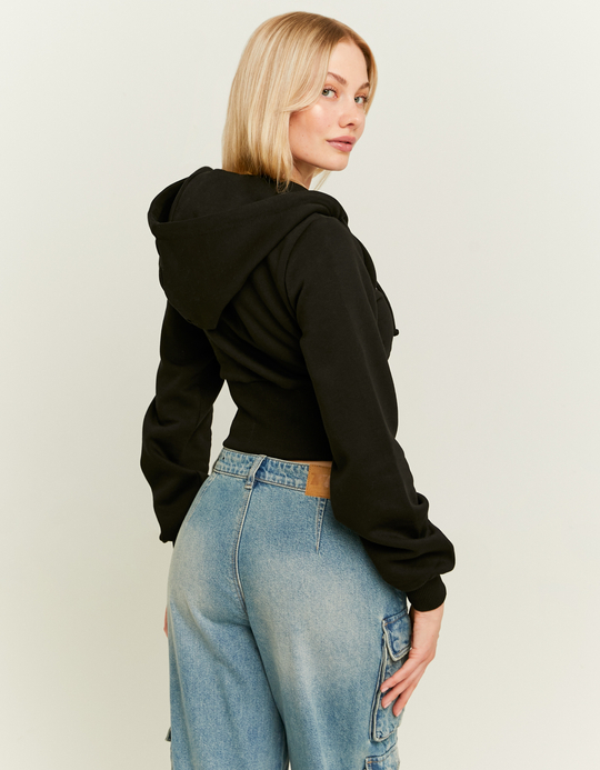 TALLY WEiJL, Schwarzer Basic-Hoodie mit Reißverschluss for Women