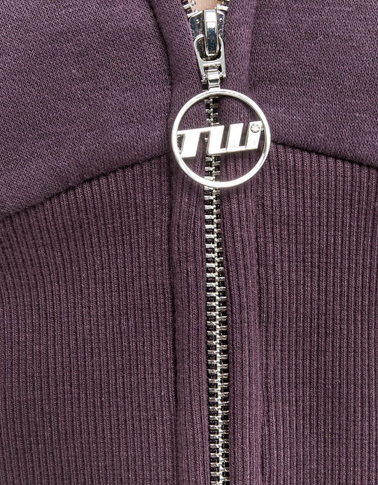 TALLY WEiJL, Felpa con cappuccio viola con zip for Women