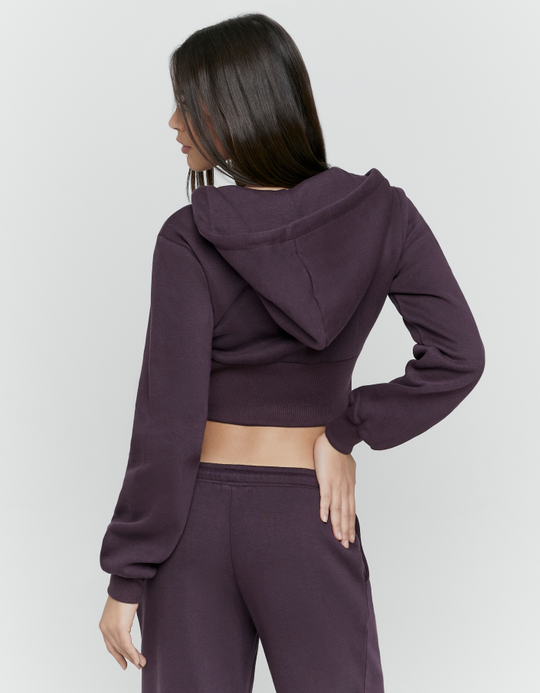 TALLY WEiJL, Felpa con cappuccio viola con zip for Women