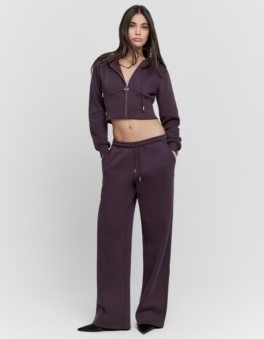 TALLY WEiJL, Felpa con cappuccio viola con zip for Women