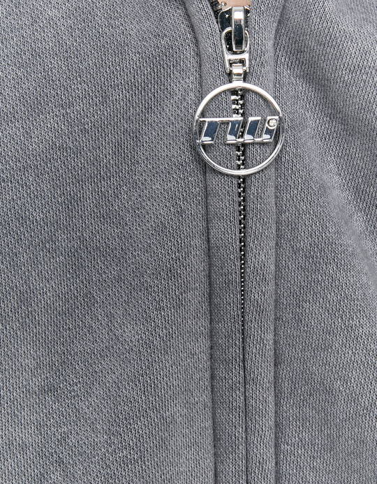 TALLY WEiJL, Grau Zip Hoodie aus Baumwolle mit Kapuze for Women