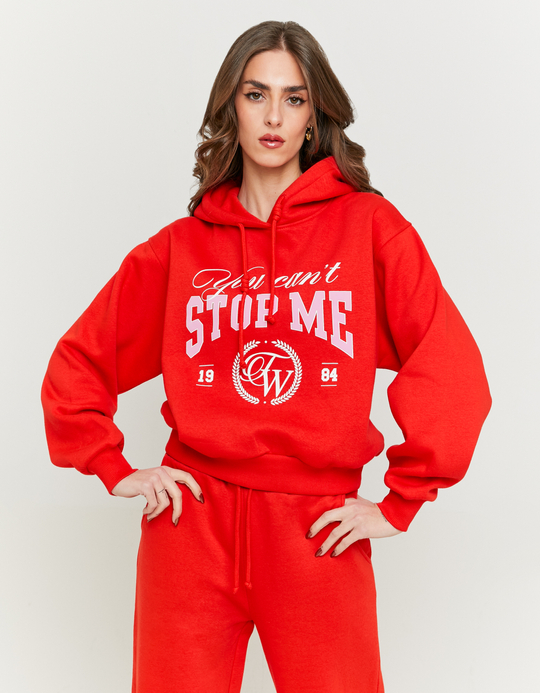 TALLY WEiJL, Felpa Oversize con Cappuccio Rossa for Women