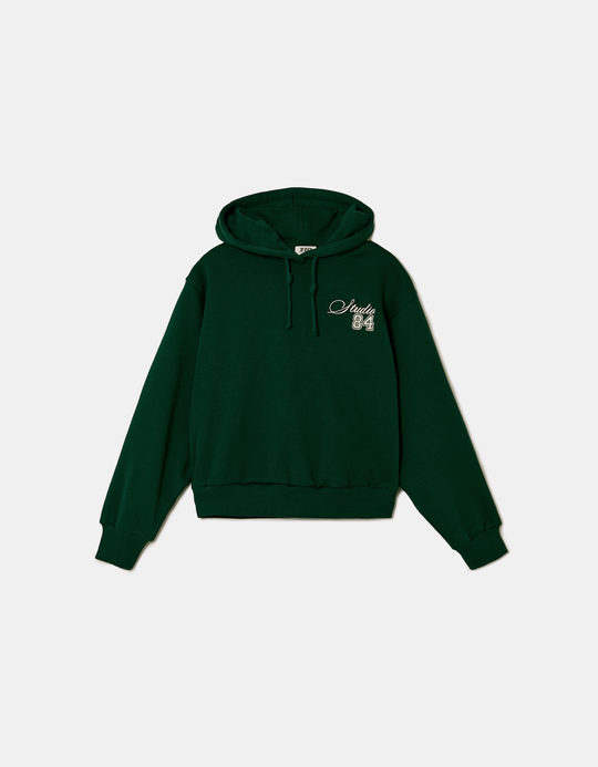 TALLY WEiJL, Grüner Hoodie mit Stickerei for Women