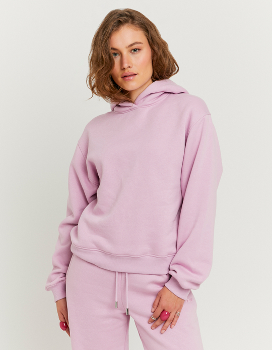TALLY WEiJL, Felpa Rosa Basica con Cappuccio for Women