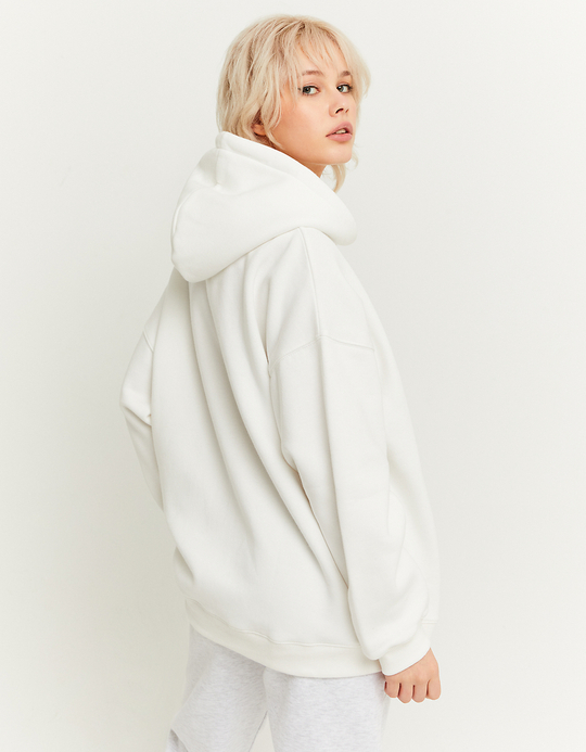 TALLY WEiJL, White Printed Oversize Hoodie for Women