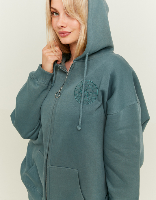 TALLY WEiJL, Blauer Hoodie mit Stickerei und Reißverschluss for Women