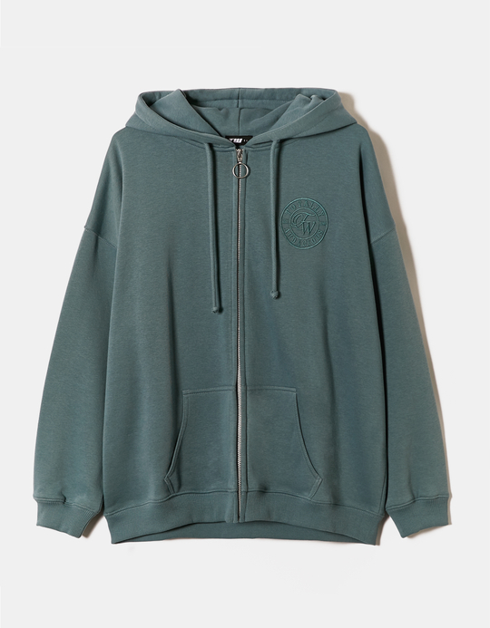 TALLY WEiJL, Blauer Hoodie mit Stickerei und Reißverschluss for Women
