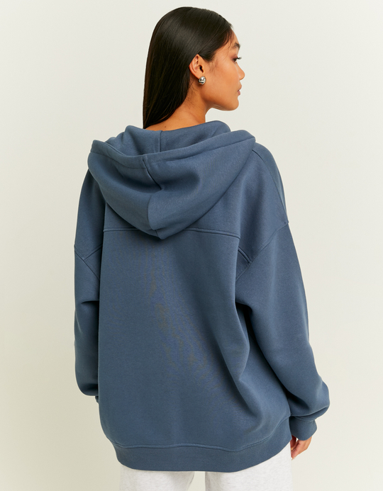 TALLY WEiJL, Blauer Hoodie mit Stickerei und Reißverschluss for Women