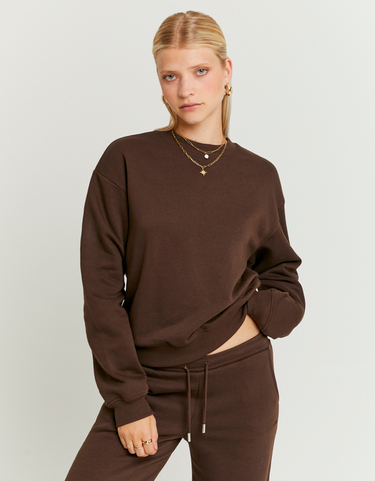TALLY WEiJL, Felpa Marrone Basica for Women