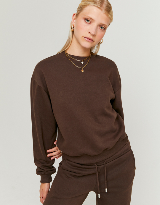 TALLY WEiJL, Felpa Marrone Basica for Women
