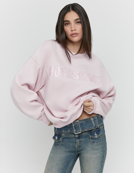TALLY WEiJL, Pink Embroidered Sweatshirt for Women