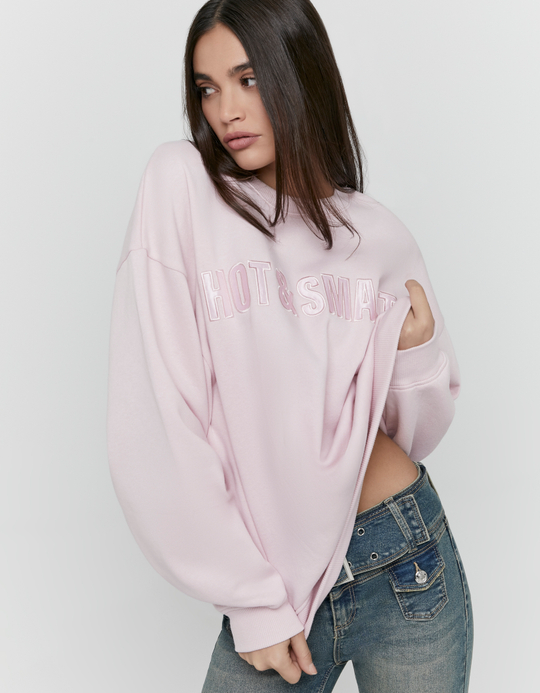 TALLY WEiJL, Pink Embroidered Sweatshirt for Women
