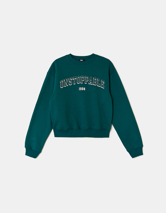 TALLY WEiJL, Green Sweatshirt with Graphic Detail for Women