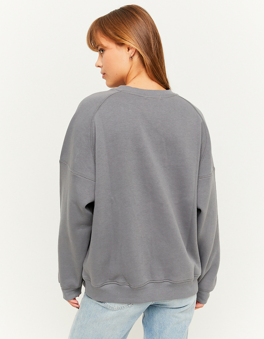 TALLY WEiJL, Grey Oversize Printed Sweatshirt for Women