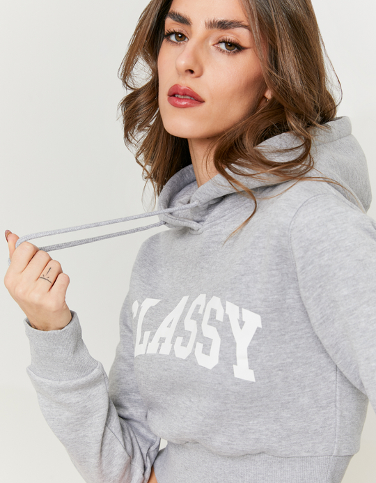 TALLY WEiJL, Sweat à Capuche Court Gris for Women