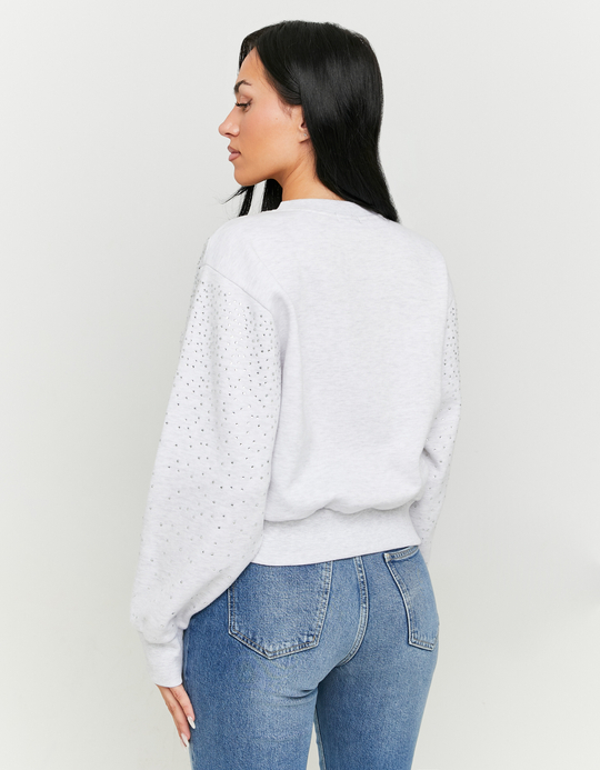 TALLY WEiJL, Graues Sweatshirt mit Strass for Women