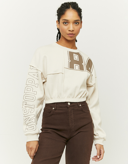 TALLY WEiJL, Sweatshirt Imprimé Court Beige for Women