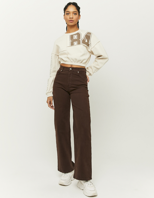TALLY WEiJL, Sweatshirt Imprimé Court Beige for Women
