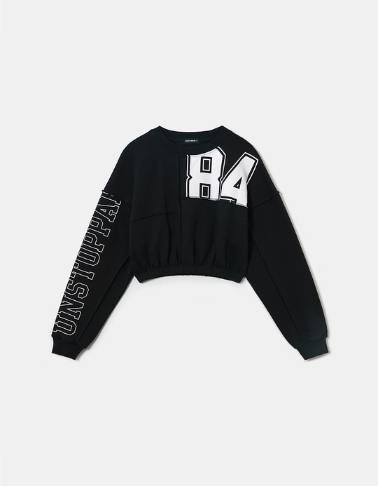 TALLY WEiJL, Sweatshirt Imprimé Court Noir for Women