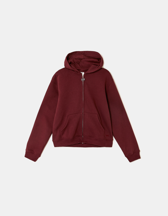 TALLY WEiJL, Burgundy Zip Up Hoodie for Women
