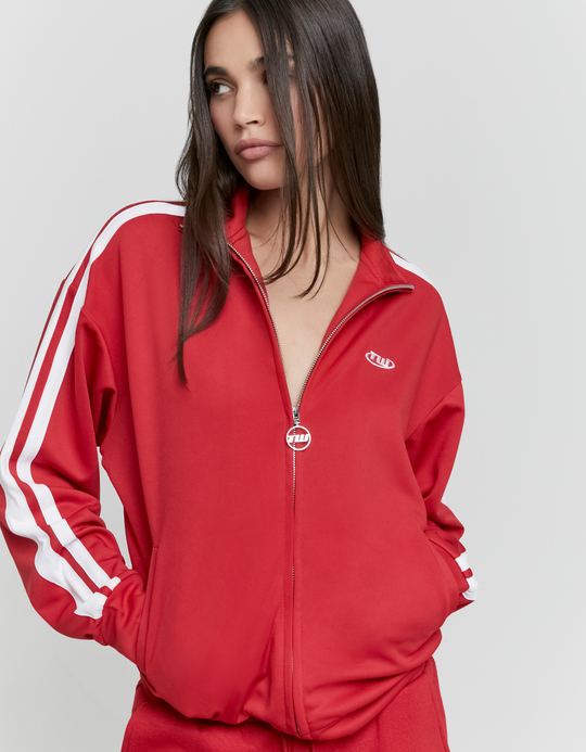 TALLY WEiJL, Red Zip Up Sweatshirt for Women