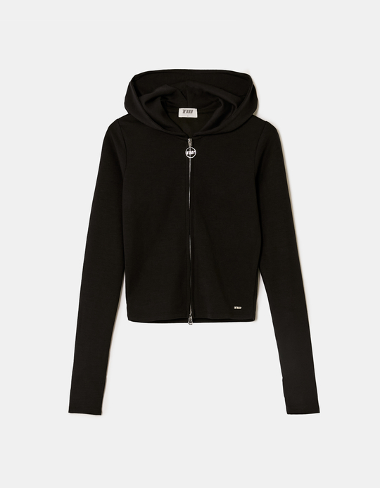 TALLY WEiJL, Black Zip Up Hoodie for Women