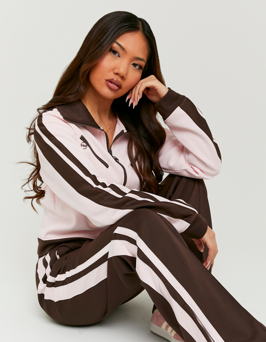 TALLY WEiJL, Pink Striped Zip Up Sweatshirt for Women