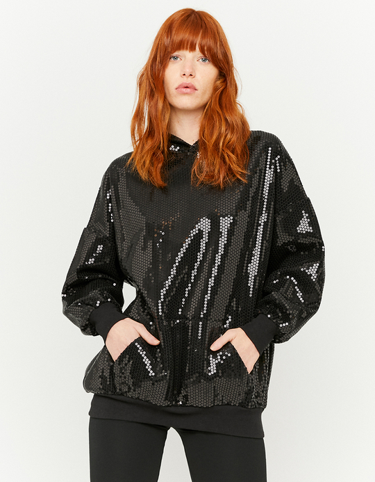 TALLY WEiJL, Sweat à Capuche Oversize Noir for Women
